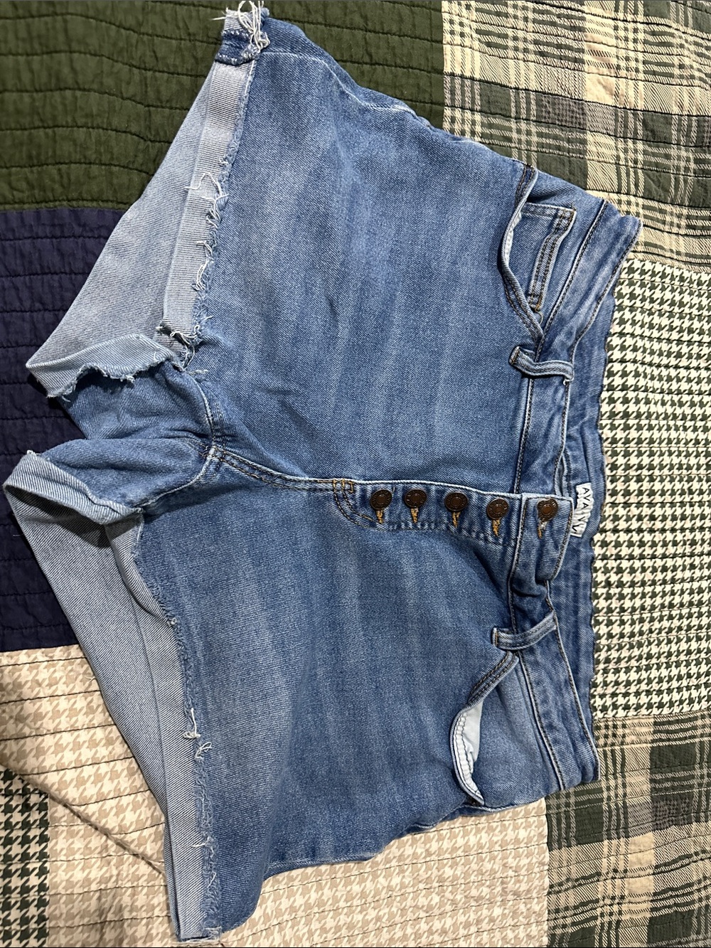 Ava & Viv Light Blue High-Rise Button-Front Denim Shorts